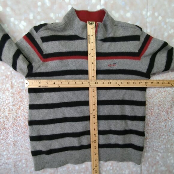 Wolsey Striped Wool 1/4 Zip Sweater, Men's Small - Picture 7 of 9